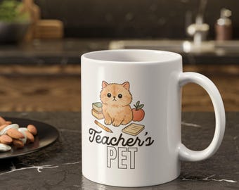 Caneca Professora Gatinha | Caneca de Cerâmica 325ml (Lavar à mão)