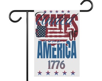 Bandeira de jardim estilo americano com efeito desgastado | Estandarte patriótico com estrelas e listras