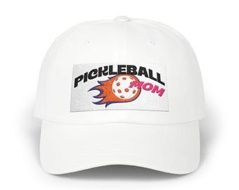 Flaming Pickleball Mom Cap | Embroidered Cotton Dad Hat