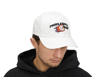 Flaming Pickleball Dad Cap | Embroidered Cotton Pickleball Hat