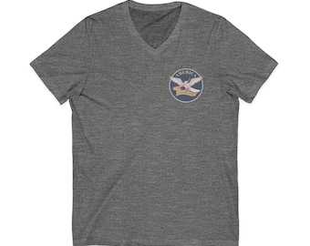 American Eagle Flag Flower V-Neck Tee, Patriotic USA Shirt