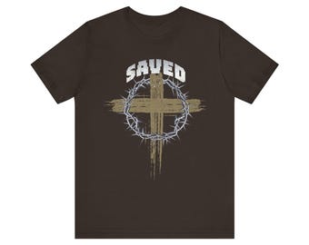 Camiseta SALVO Coroa de Espinhos Cruz | Camiseta Cristã da Fé