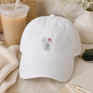First Coffee Then Data Dad Hat | BCBA or RBT Gift | Coffee Lover Baseball Cap