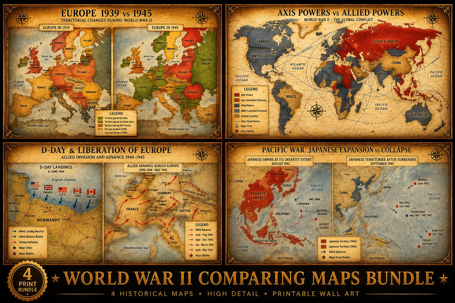 1944年の世界地図 - Etsy 日本