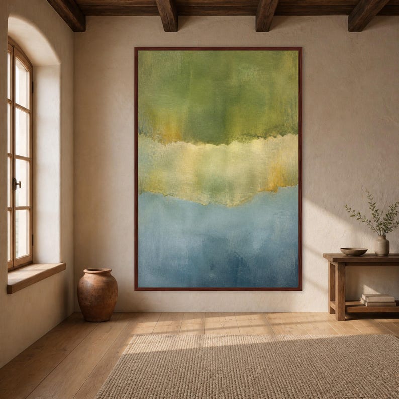 Mark Rothko Inspired Canvas Print, Abstract Wall Art in Soothing Green ...