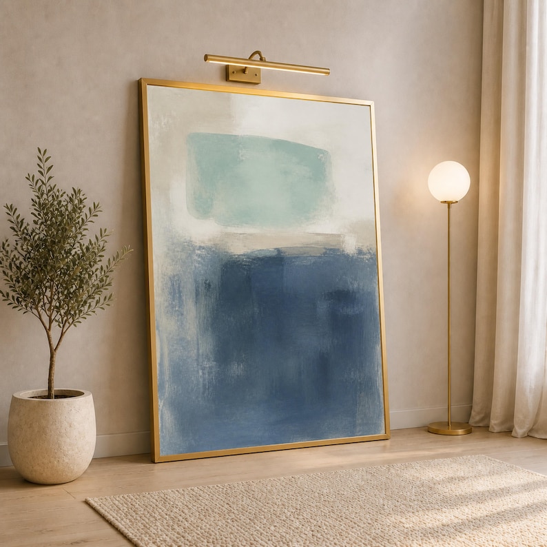 Mark Rothko Inspired Canvas Print, Abstract Wall Art in Blue and Green ...