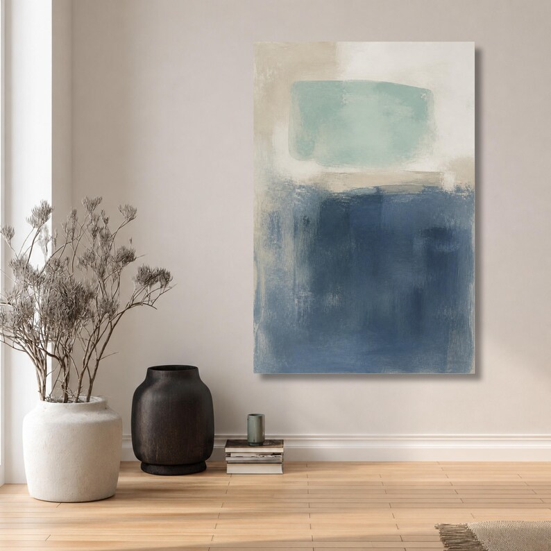 Mark Rothko Inspired Canvas Print, Abstract Wall Art in Blue and Green ...