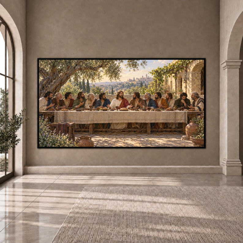 The Last Supper Canvas Print, Religious Wall Art for Home Decor
