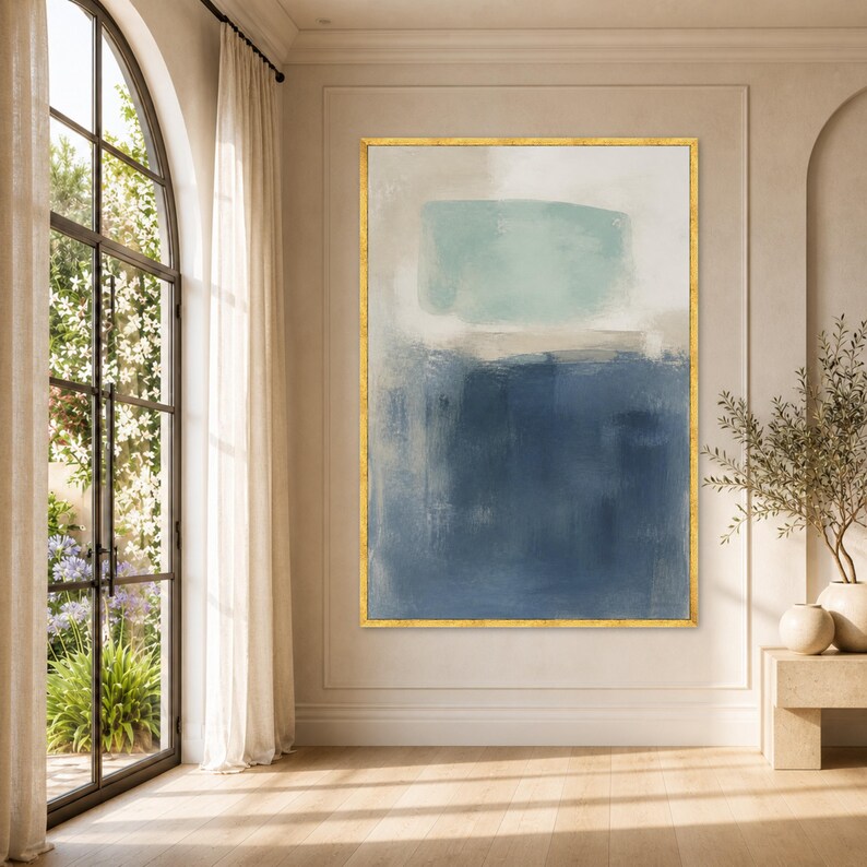 Mark Rothko Inspired Canvas Print, Abstract Wall Art in Blue and Green ...
