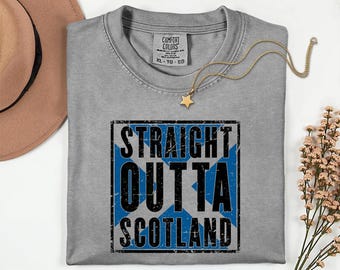 Scottish Pride Vintage Culture Gift, Comfort Colors® Straight Outta Scotland Flag Inspired Design, Travel Lover Graphic Unisex T-Shirt