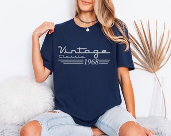 57th Birthday Gift, Vintage 1968 Shirt, Grandpa Typography Top, Present For Him, Classic Retro Tee