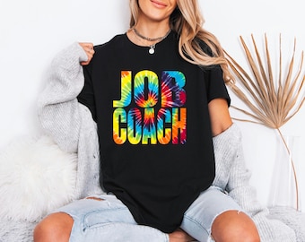 Career Mentor Top, Retro Work Gift For Women, Job Coach Shirt, Back To School Present, Colorful Tie Dye Tee