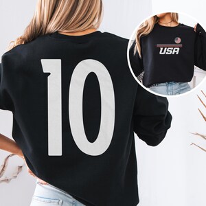 US #10 Jersey Style Minimalist Supporter Design, Inspired Patriotic Fans Graphic Tee, 2026 World USA 2-Sided Unisex T-Shirt image 12