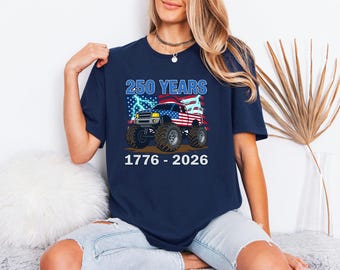 1776 2026 Boys Gift, Monster Truck Tee, USA 250th Kids Shirt, Fourth Of July Tshirt, Patriotic Toddler Wear, America Celebration Tshirt
