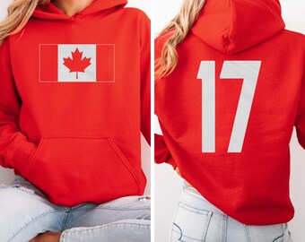 Canadian Football Tribute #17 Jersey Graphic Tee, 2-Sided Soccer 2026 World USA Inspired Casual Player Design, Canada Unisex T-Shirt