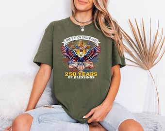 Christian Patriot Tee, USA 250th Anniversary Shirt, 1776 2026 Eagle Apparel, One Nation Under God, 4th Of July Gift For Dad Unisex T-Shirt