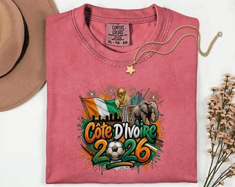 Cote D'Ivoire 2026 Soccer Shirt Comfort Colors®, Football Sports Supporter Gift, World Tournament Country Graphic Tee Unisex T-Shirt