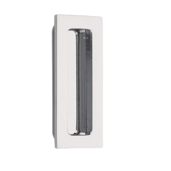 Rectangular Flush Recess Door Pull in Polished Chrome - Recessed Closet and Drawer Handles