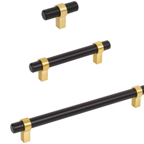 Black Brass Drawer Pulls Handles Dresser Knobs Kitchen Etsy