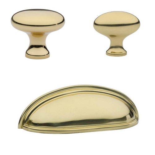 Unlacquered Brass Knobs eloise Round Knob Etsy