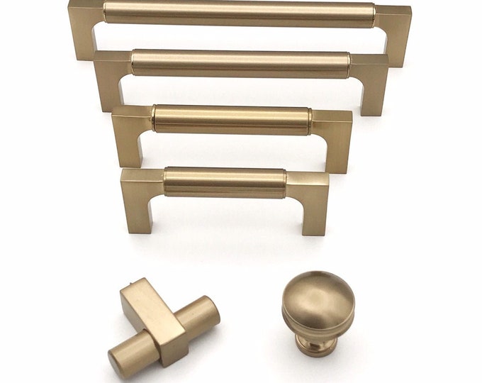 Brass Knobs and Brass Drawer Pulls Lucite by