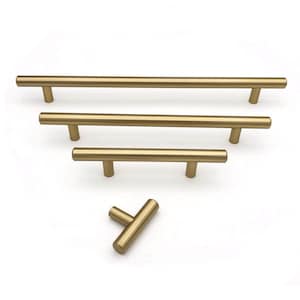 Round Champagne Bronze "Dash" Knob and Drawer Pulls - T-Bar Cabinet Hardware