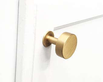 Round Brass Cabinet Knob -Style 31- Drawer Pull. Cabinet Knob