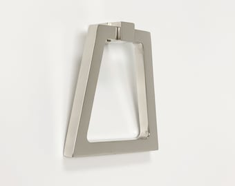 Triangular Ring Pull "Zimi" Polished Nickel Cabinet Knob, Furniture and Kitchen Hardware