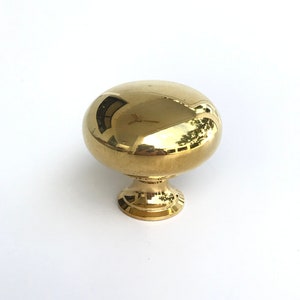 Unlacquered Brass Cabinet Knobs Eloise Round Knob Kitchen Drawer Pull image 2