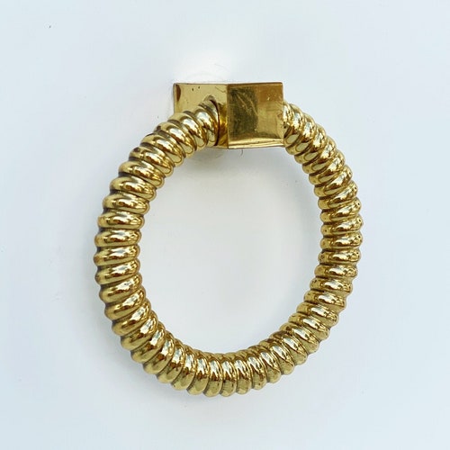 Polished Brass rope Ring Pull Knob Etsy