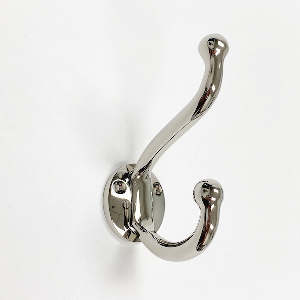 Polished Nickel "Heritage" Wall Hook, Nickel Wall Coat Hooks Sold Per Piece