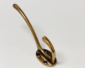 Antique Brass "Capri" Large Modern Wall Hat and Coat Hook | Brass Bath Towel Hook