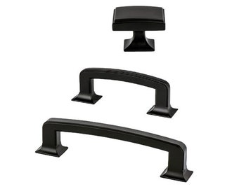 Matte Black "Liana" Drawer Pulls and Knobs for Cabinets and Furniture