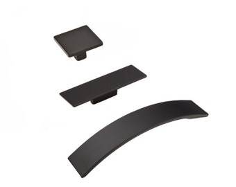 Matte Black "Armand" Square Drawer Pulls and Cabinet Knobs