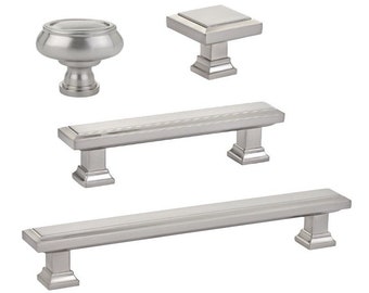 Satin Nickel "Glow" Cabinet Pulls and Knobs | Cabinet Handles Cabinet Hardware