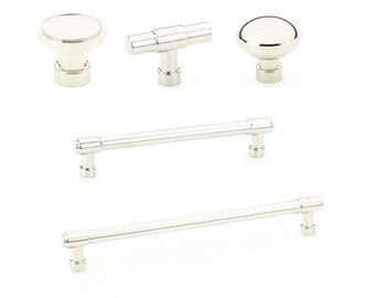 Industry Cabinet Pulls and Knobs in Polished Nickel, Cabinet Handles Cabinet Hardware, Drawer Pull