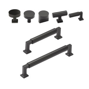 Matte Black "Neal" Cabinet Knobs and Drawer | Pulls Cabinet Hardware