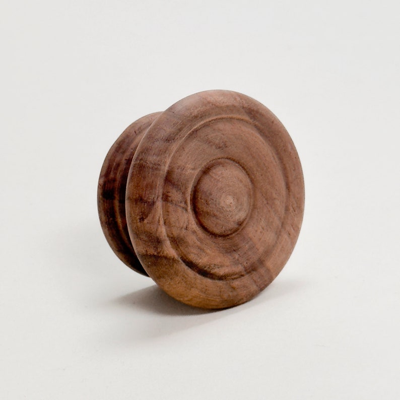 Round Walnut Cabinet Knob Palmer Wood Knob Kitchen Closet Furniture Hardware Large