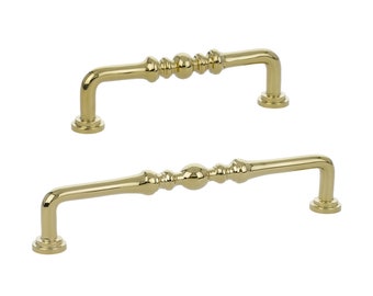 Unlacquered Brass "Heritage" Cabinet Drawer Pull - Kitchen Drawer Handles