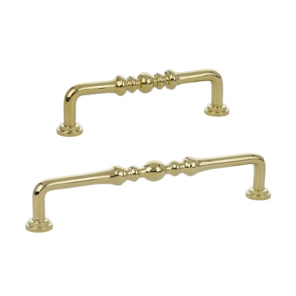 Unlacquered Brass "Heritage" Cabinet Drawer Pull - Kitchen Drawer Handles