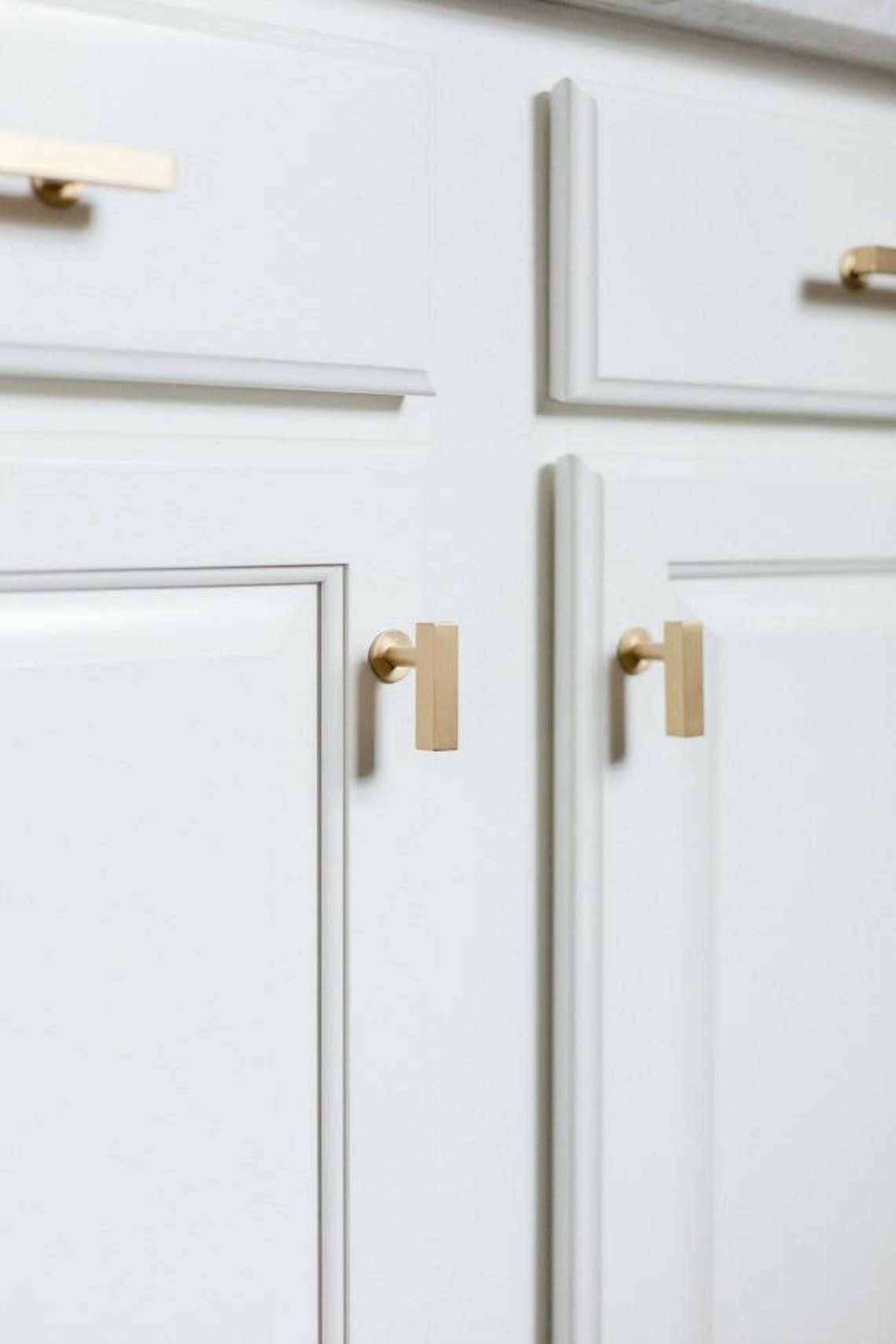 Brushed Brass Knob Style 31 Drawer Pulls and Etsy