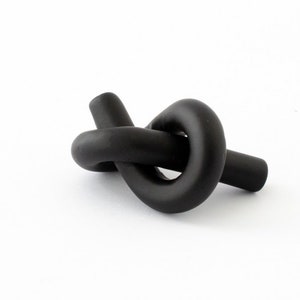 Matte Black "Knot" Cabinet Knob and Hook | Luxury Designer Cabinet Hardware