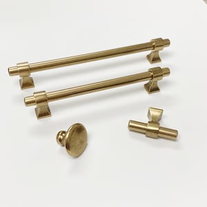 Brass Drawer Pulls "Park" in Aged Brass Cabinet Knobs and Handles - Cabinet Hardware