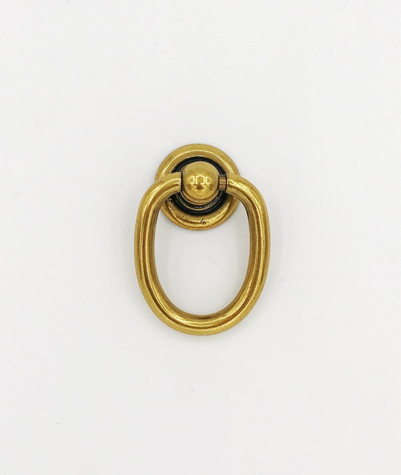Brass Ring Pulls oval Hardware Pull Drawer Etsy