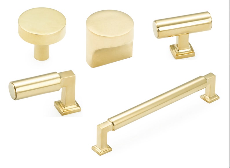 Unlacquered Brass neal Knobs and Pulls Etsy