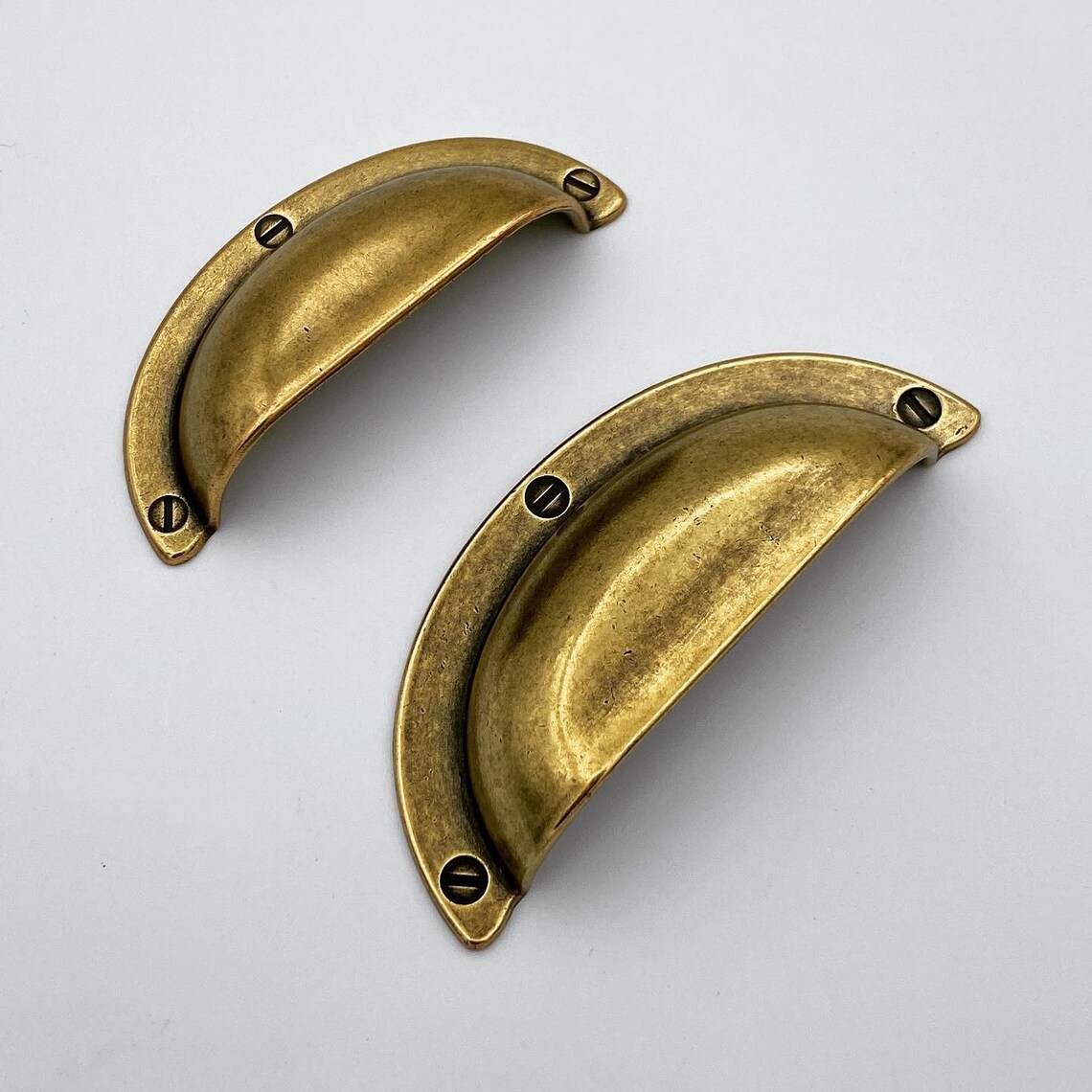 Antique Brass Cup Pull Amalfi Drawer Bin Pulls in Etsy