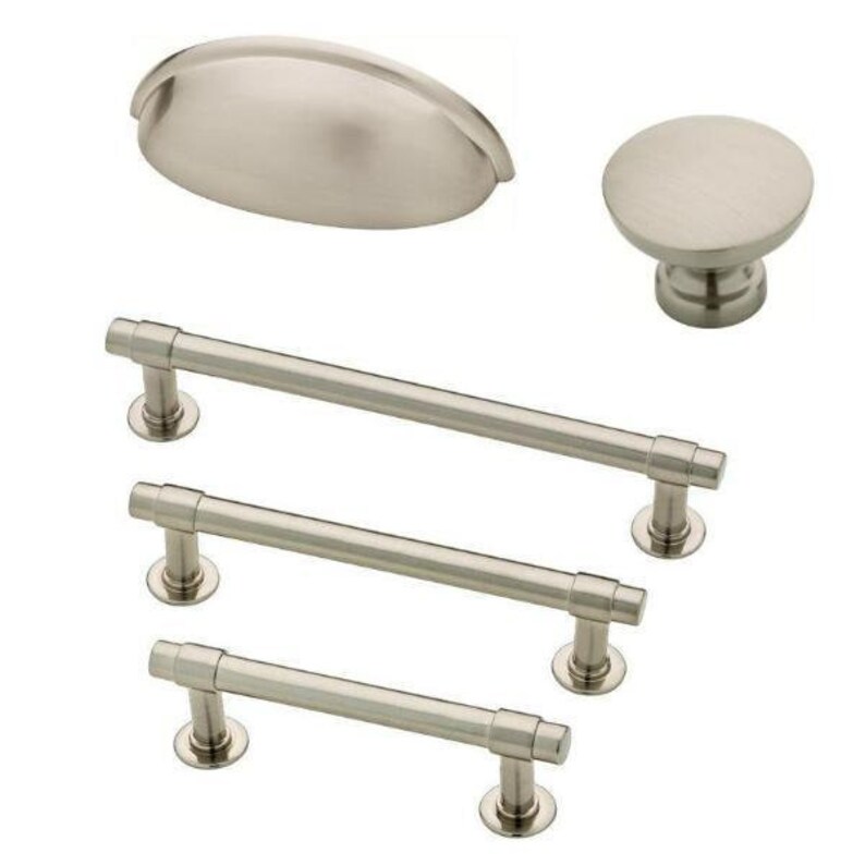 Satin Nickel farmhouse Drawer Pulls and Knobs Etsy