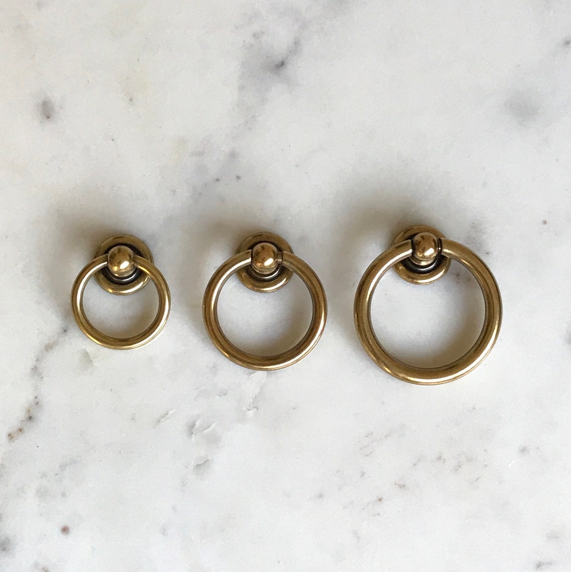 Plain Brass Ring Pulls Hardware Pull Drawer Pull Etsy
