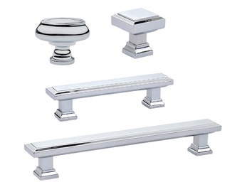 Polished Chrome "Glow" Cabinet Pulls and Knobs | Cabinet Handles Cabinet Hardware