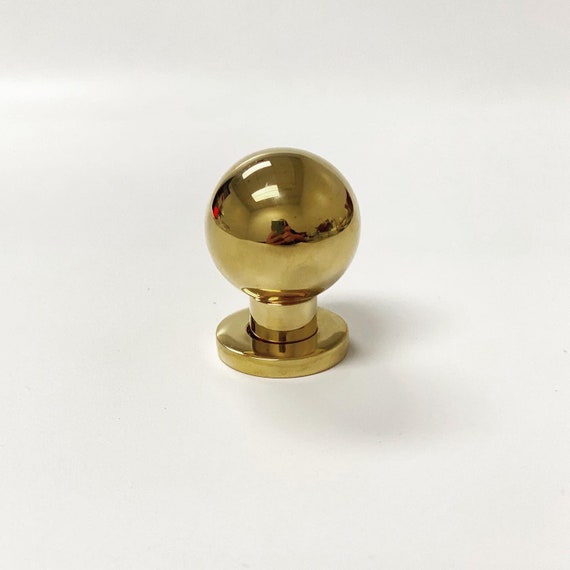 Luxe Unlacquered Brass Cabinet Ball Knob 1-1/8 in - Etsy